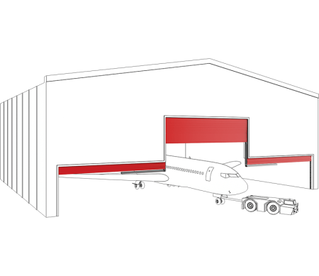 Ангарные ворота шторного типа мультисекционные